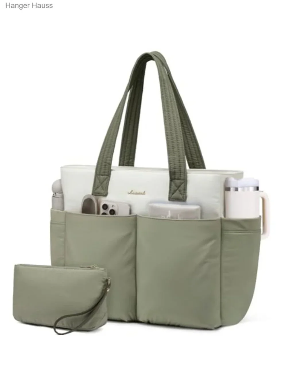 Ultra-Lightweight Puffer Laptop Tote Bag with Pockets, Travel & Work